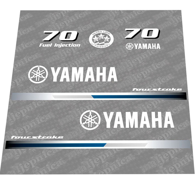 Yamaha 70 Four Stroke (2013) Outboard Decal Sticker Set