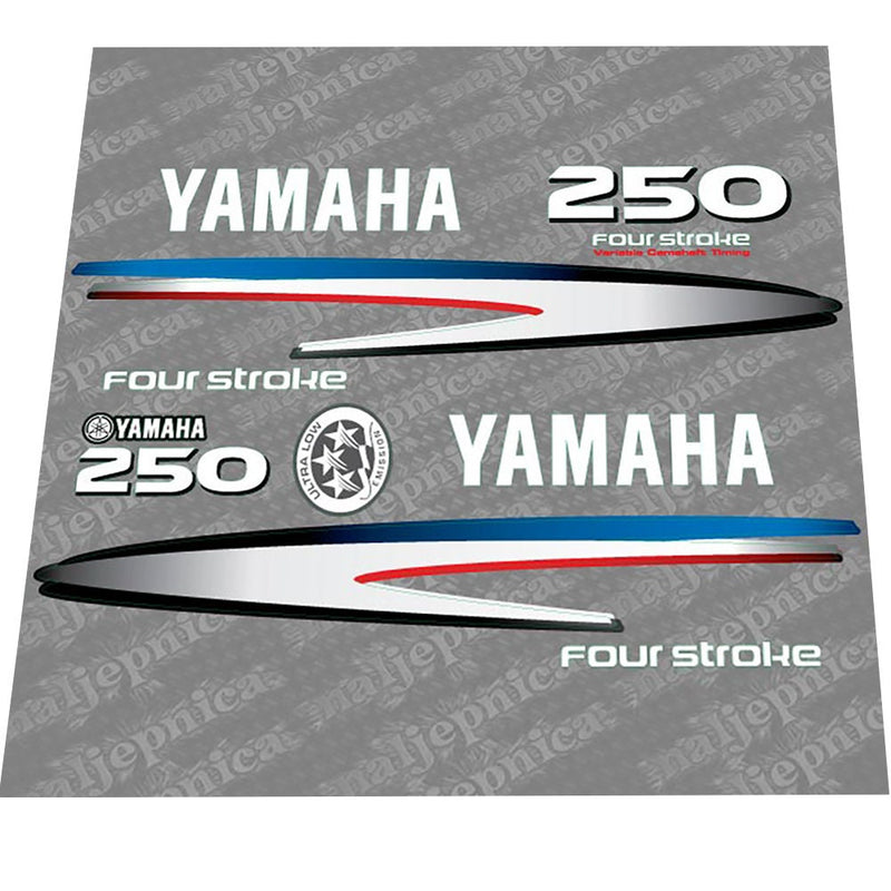 Yamaha 250 Four Stroke (2002-2006) Outboard Decal Sticker Set