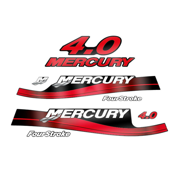 Mercury 4.0 Four Stroke 2002-2004 outboard decal sticker set