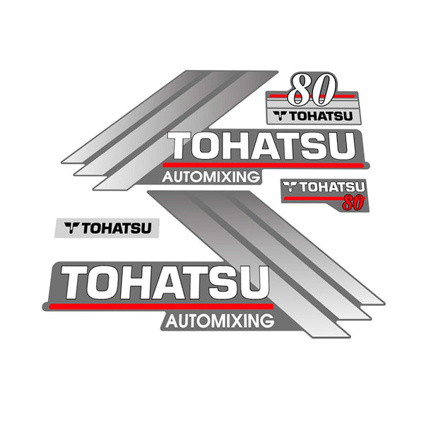 Tohatsu 80 Automixing (2004) Outboard Decal Sticker Set