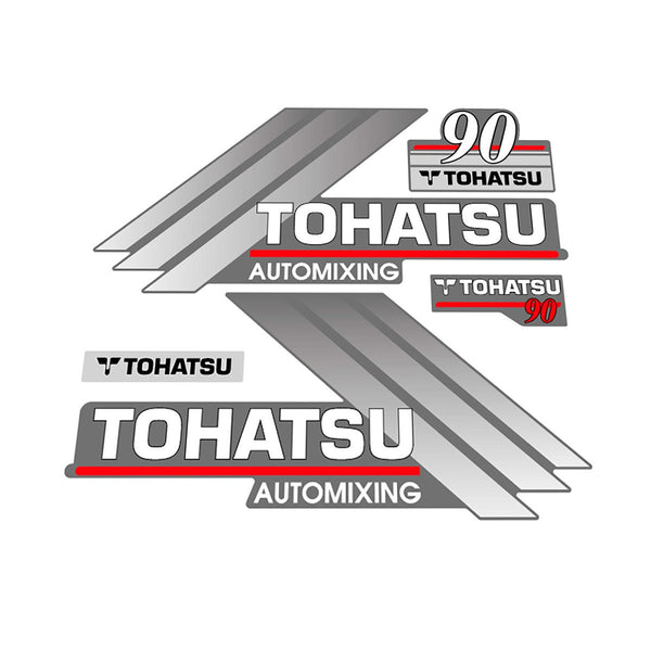 Tohatsu 90 Automixing (2004) Outboard Decal Sticker Set