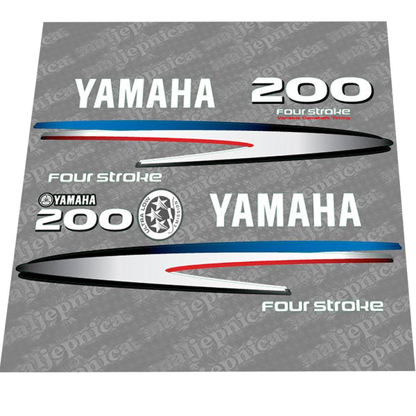 Yamaha 200 Four Stroke (2002-2006) Outboard Decal Sticker Set