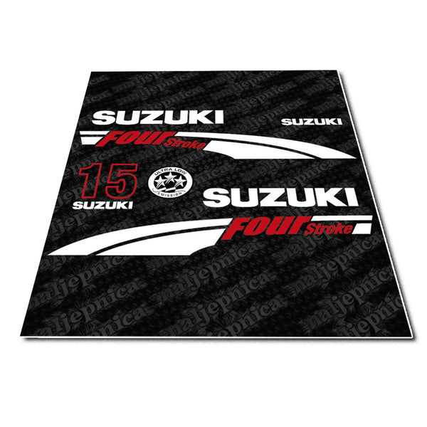 Suzuki 15 Four Stroke (2004) Outboard Decal Sticker Set