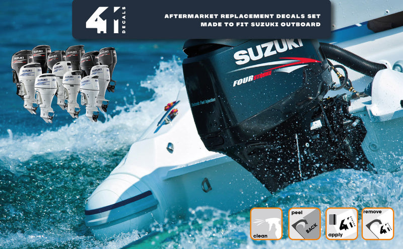 Suzuki 250 Four Stroke (2013) Outboard Decal Sticker Set