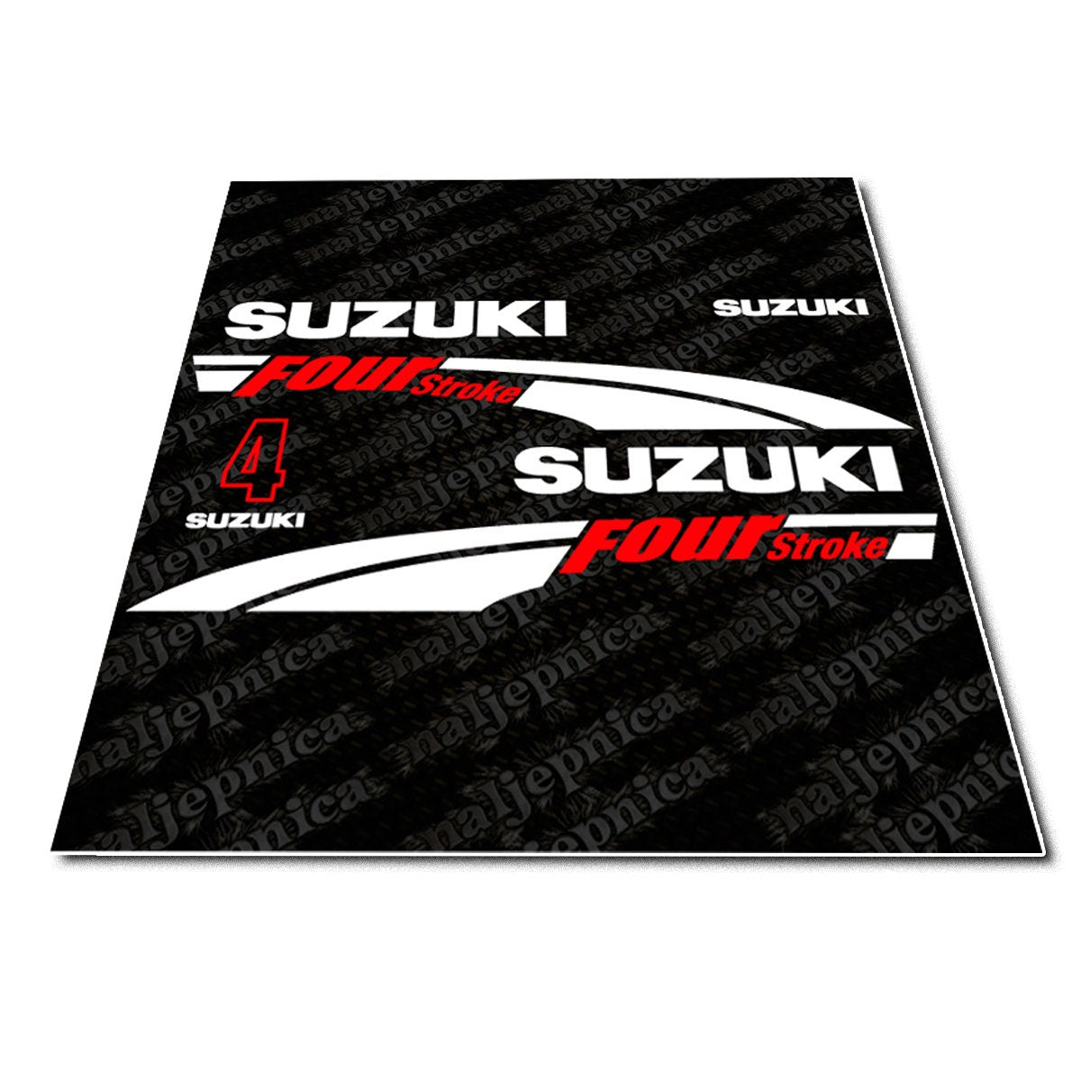 Replacement Decal Sticker Set For Suzuki 115hp Four Stroke Outboard 2004 - Graphic, Croatia Made