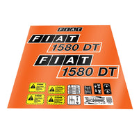 Fiat 1580 DT Aftermarket Replacement Tractor Decal Sticker Set