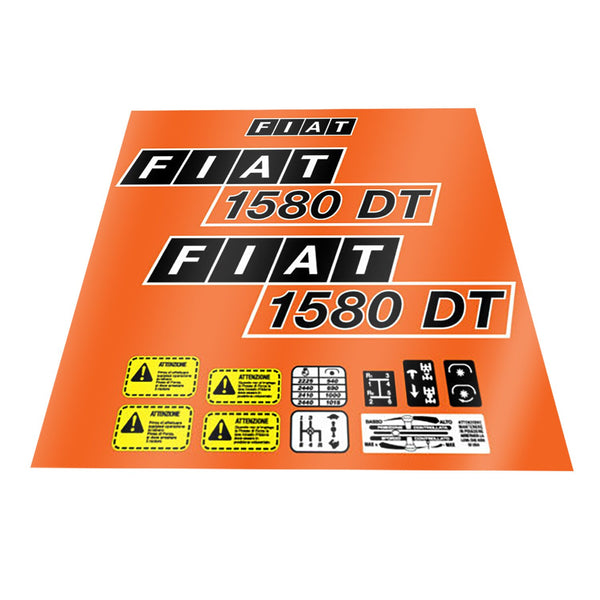 Fiat 1580 DT Aftermarket Replacement Tractor Decal Sticker Set
