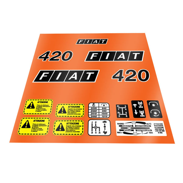 Fiat 420 Aftermarket Replacement Tractor Decal Sticker Set