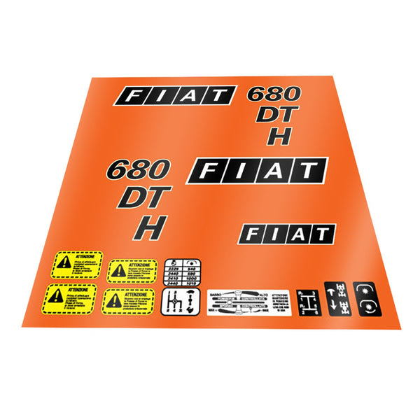 Fiat 680 DTH - 2 - Aftermarket Replacement Tractor Decal Sticker Set