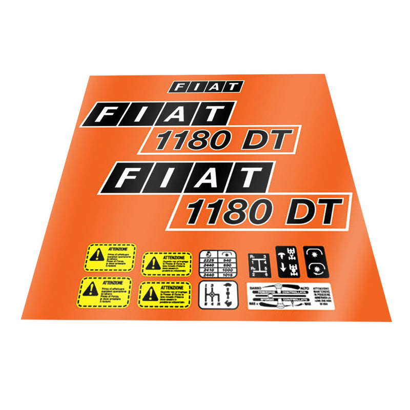 Fiat 1180 DT Aftermarket Replacement Tractor Decal Sticker Set