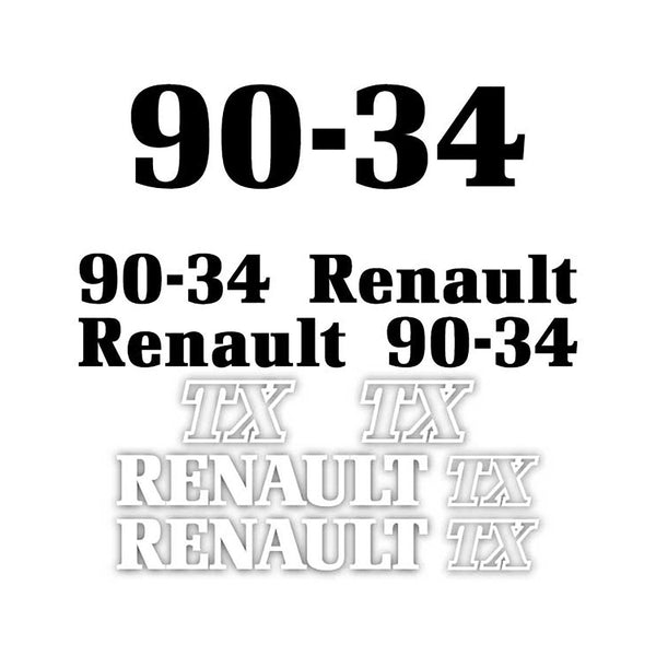 Renault 90-34 TX Aftermarket Replacement Tractor Decal Sticker Set