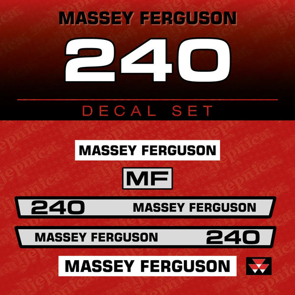 Massey Ferguson 240 (E) Aftermarket Replacement Tractor Decal (Sticker) Set