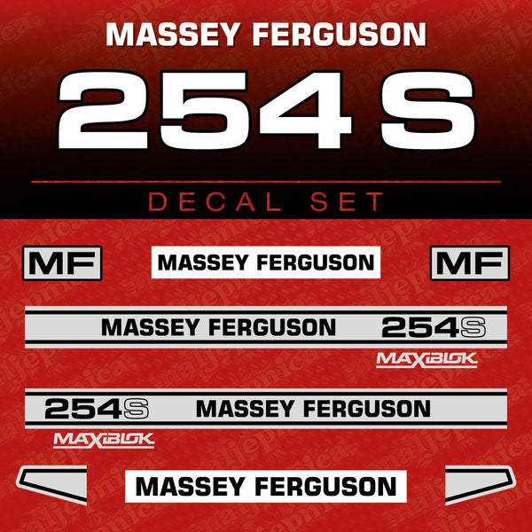 Massey Ferguson 254S Aftermarket Replacement Tractor Decal (Sticker) Set