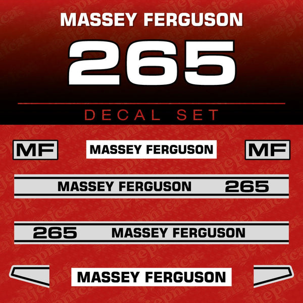 Massey Ferguson 265 Aftermarket Replacement Tractor Decal (Sticker) Set