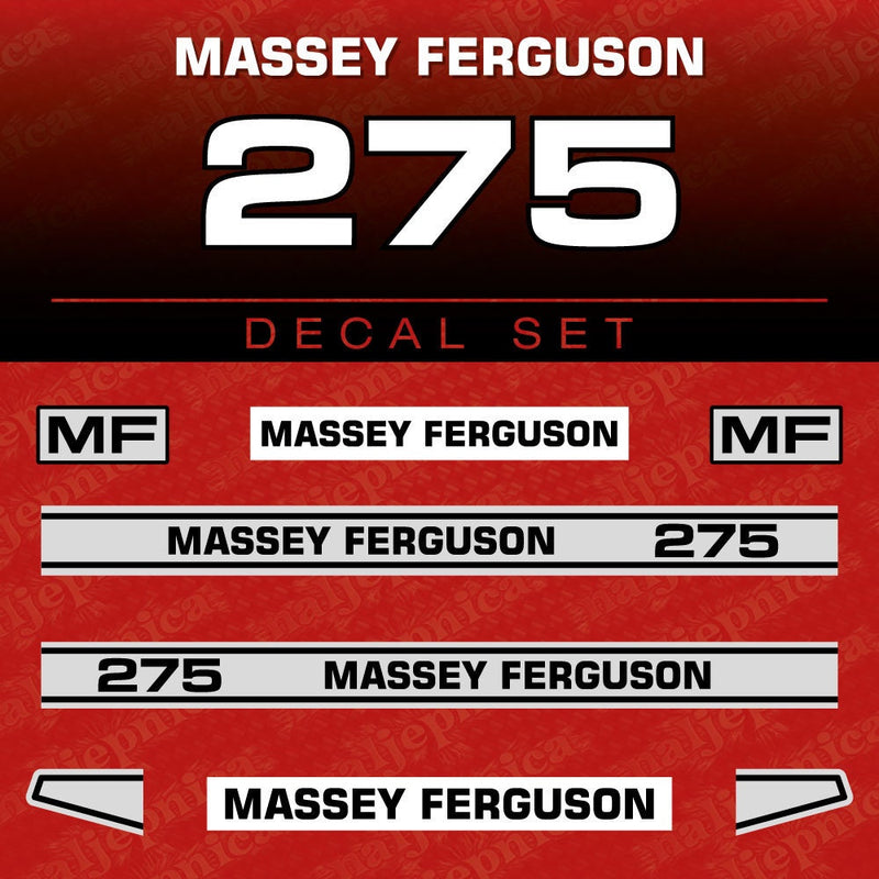 Massey Ferguson 275 Aftermarket Replacement Tractor Decal (Sticker) Set