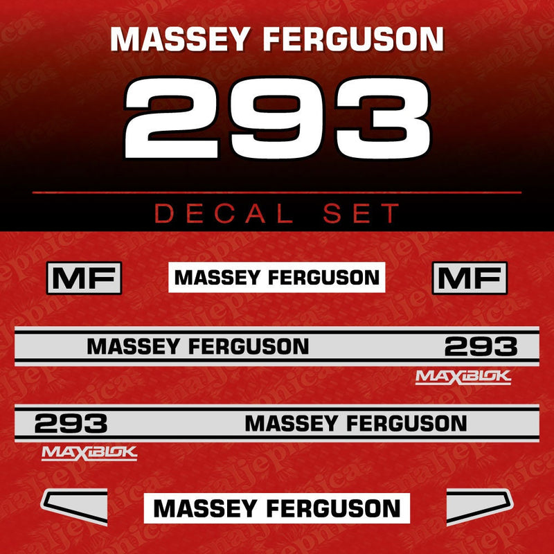 Massey Ferguson 293 Aftermarket Replacement Tractor Decal (Sticker) Set