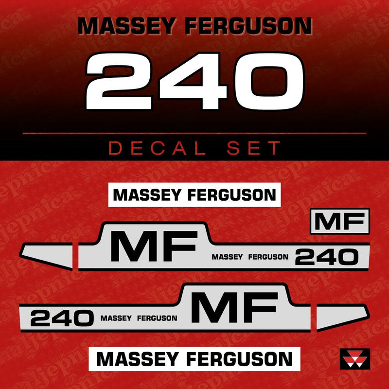 Massey Ferguson 240 Aftermarket Replacement Tractor Decal (Sticker) Set