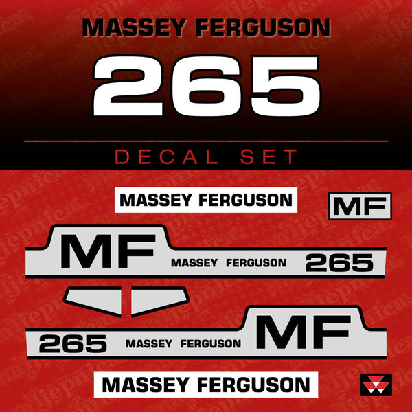 Massey Ferguson 265 Aftermarket Replacement Tractor Decal (Sticker) Set