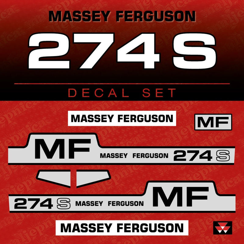 Massey Ferguson 274S Aftermarket Replacement Tractor Decal (Sticker) Set