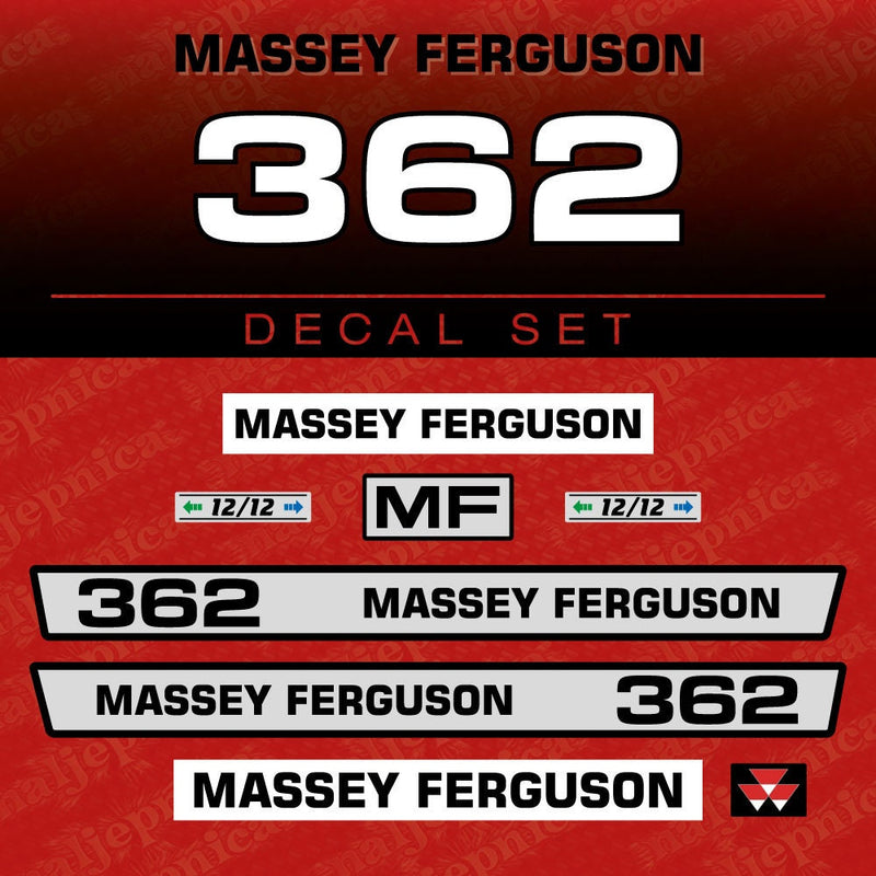 Massey Ferguson 362 Aftermarket Replacement Tractor Decal (Sticker) Set