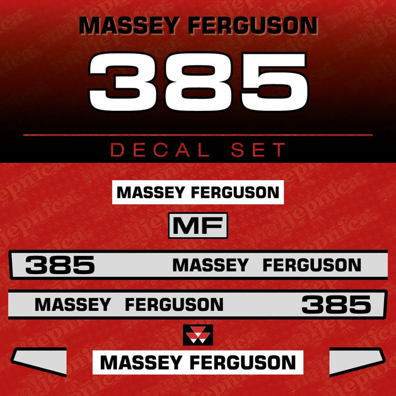 Massey Ferguson 385 Aftermarket Replacement Tractor Decal (Sticker) Set