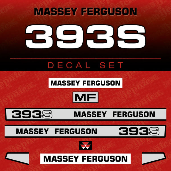 Massey Ferguson 393S Aftermarket Replacement Tractor Decal (Sticker) Set