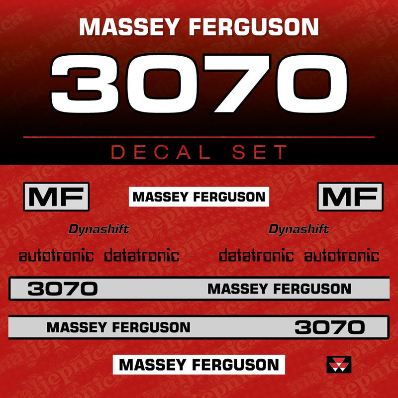 Massey Ferguson 3070 Aftermarket Replacement Tractor Decal (Sticker) Set