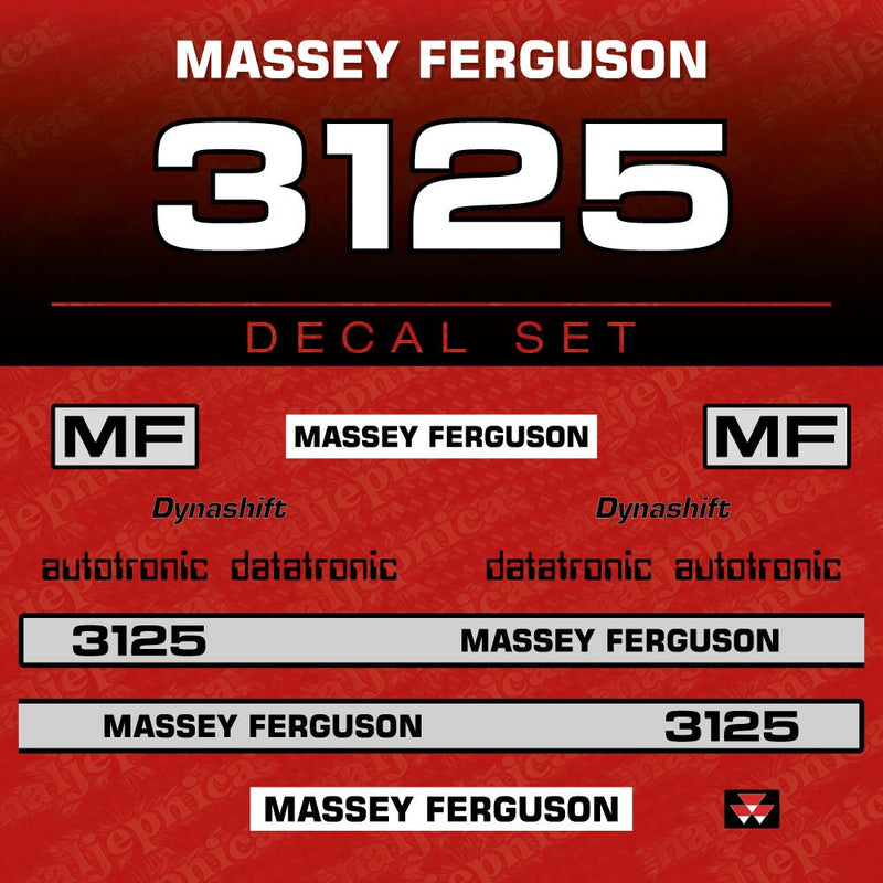 Massey Ferguson 3125 Aftermarket Replacement Tractor Decal (Sticker) Set