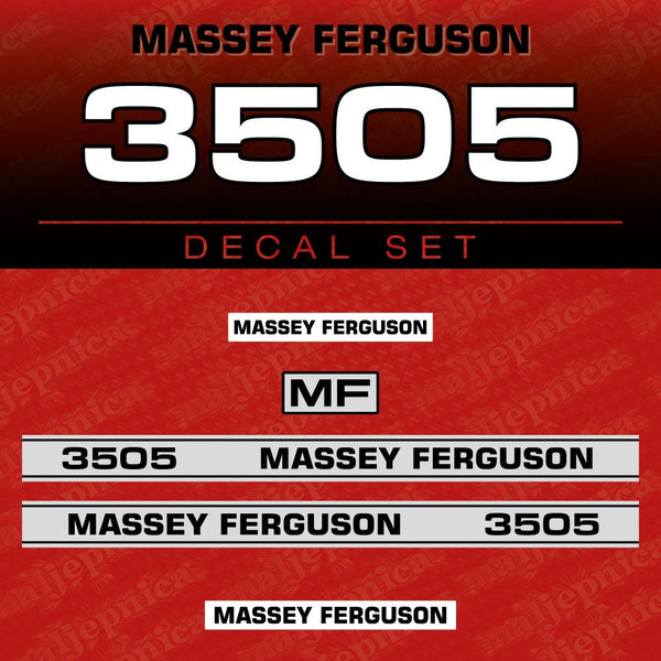 Massey Ferguson 3505 Aftermarket Replacement Tractor Decal (Sticker) Set