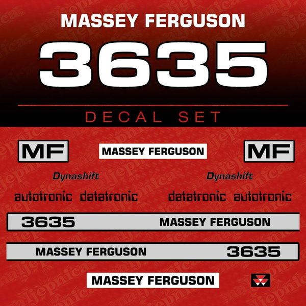 Massey Ferguson 3635 Aftermarket Replacement Tractor Decal (Sticker) Set