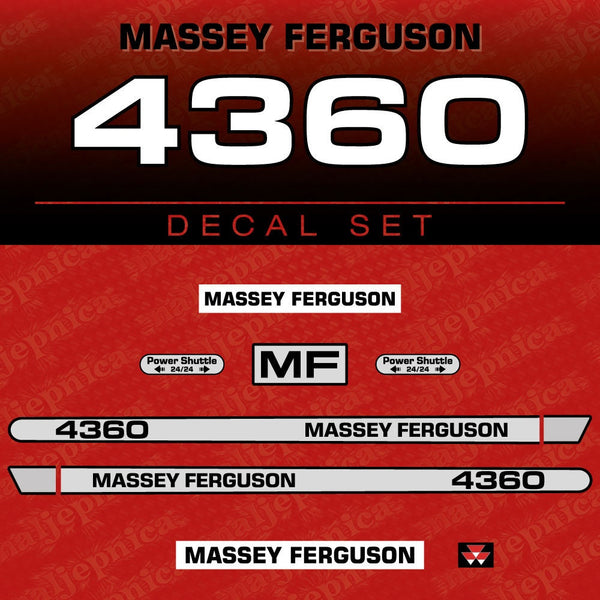 Massey Ferguson 4360 Aftermarket Replacement Tractor Decal (Sticker) Set