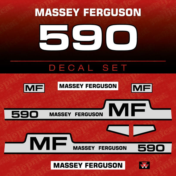 Massey Ferguson 590 Aftermarket Replacement Tractor Decal (Sticker) Set