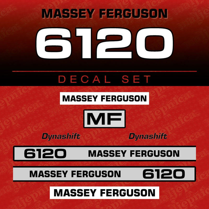 Massey Ferguson 6120 Aftermarket Replacement Tractor Decal (Sticker) Set