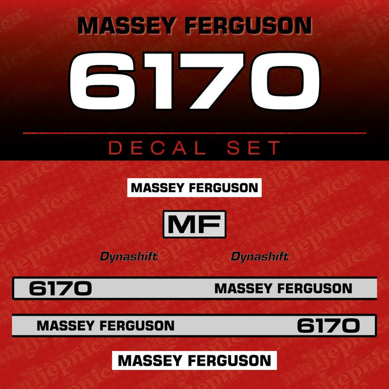 Massey Ferguson 6170 Aftermarket Replacement Tractor Decal (Sticker) Set