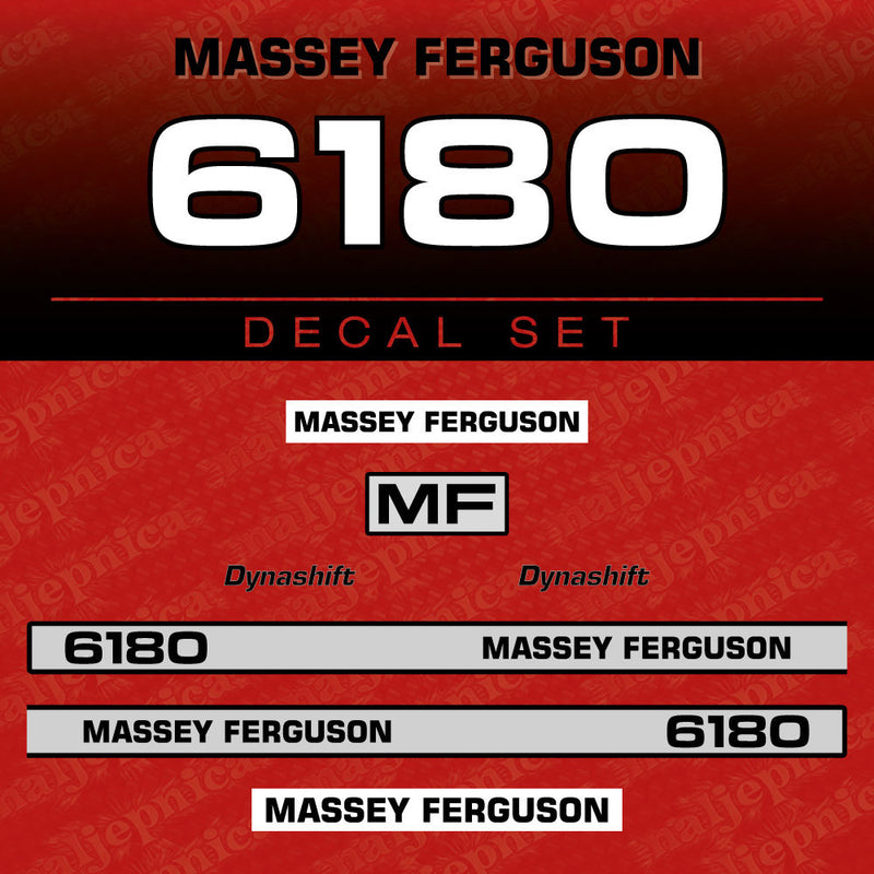 Massey Ferguson 6180 Aftermarket Replacement Tractor Decal (Sticker) Set