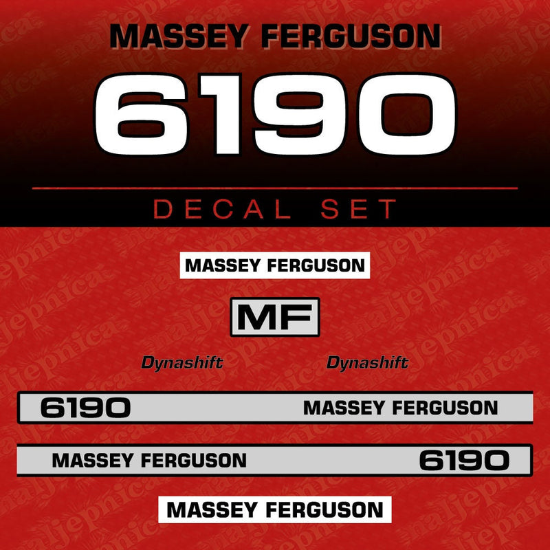 Massey Ferguson 6190 Aftermarket Replacement Tractor Decal (Sticker) Set