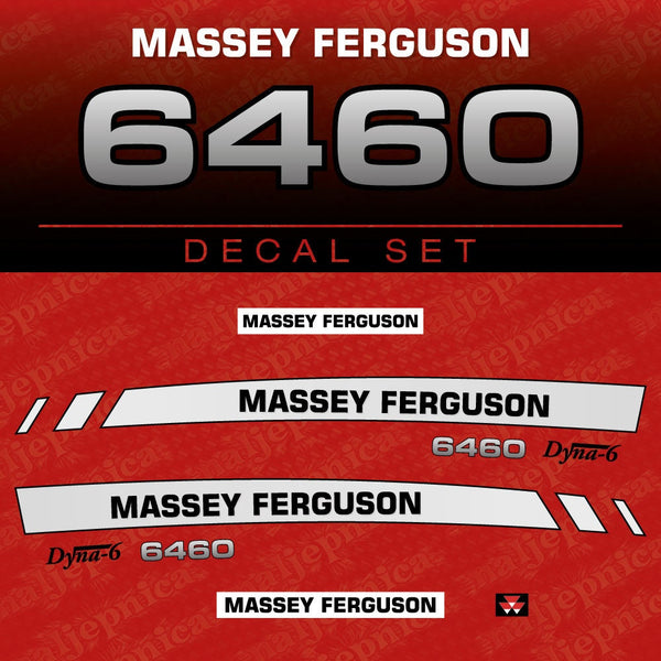 Massey Ferguson 6460 Aftermarket Replacement Tractor Decal (Sticker) Set