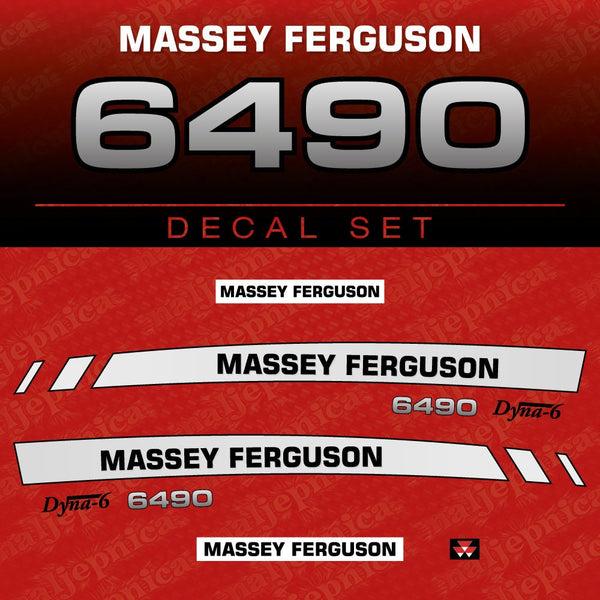 Massey Ferguson 6490 Aftermarket Replacement Tractor Decal (Sticker) Set