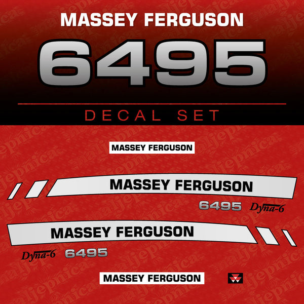 Massey Ferguson 6495 Aftermarket Replacement Tractor Decal (Sticker) Set