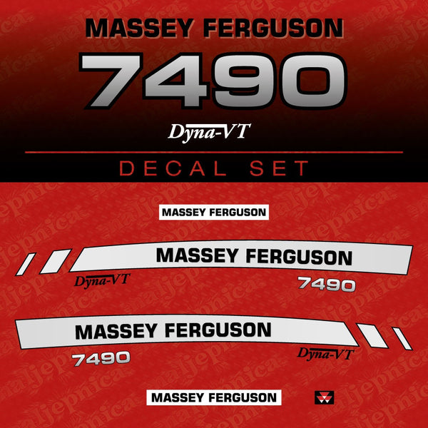 Massey Ferguson 7490 (2008 - 2012) Aftermarket Replacement Tractor Decal (Sticker) Set