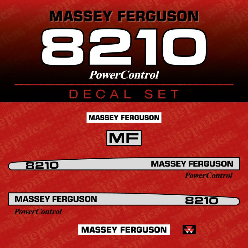 Massey Ferguson 8210 Aftermarket Replacement Tractor Decal (Sticker) Set