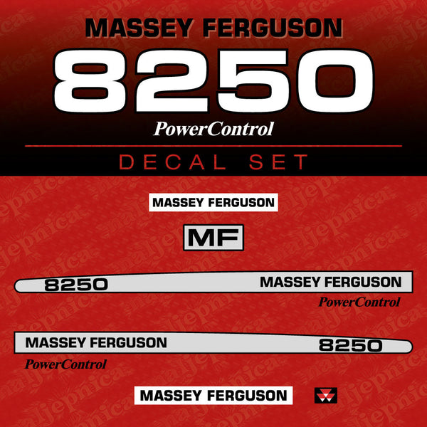 Massey Ferguson 8250 Aftermarket Replacement Tractor Decal (Sticker) Set