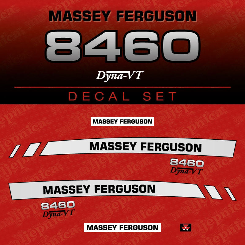 Massey Ferguson 8460 Aftermarket Replacement Tractor Decal (Sticker) Set