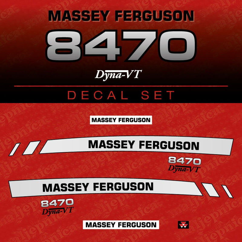 Massey Ferguson 8470 Aftermarket Replacement Tractor Decal (Sticker) Set