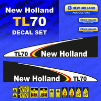 New Holland TL70 Black Aftermarket Replacement Tractor Decal (Sticker) Set