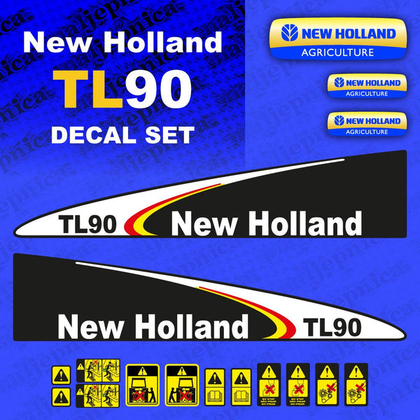New Holland TL90 Black Aftermarket Replacement Tractor Decal (Sticker) Set