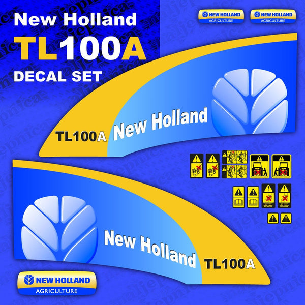 New Holland TL100A (2006) Aftermarket Replacement Tractor Decal (Sticker) Set