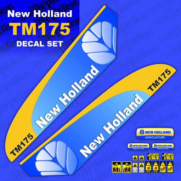 New Holland TM175 Aftermarket Replacement Tractor Decal (Sticker) Set