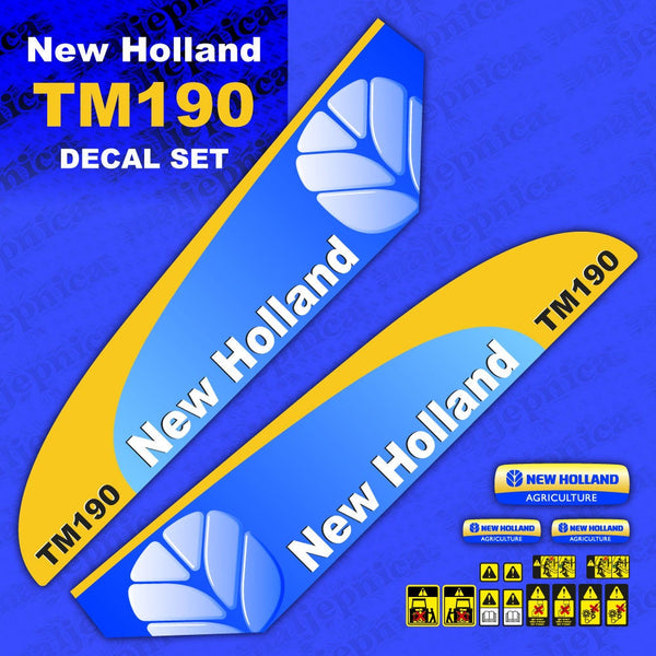 New Holland TM190 Aftermarket Replacement Tractor Decal (Sticker) Set