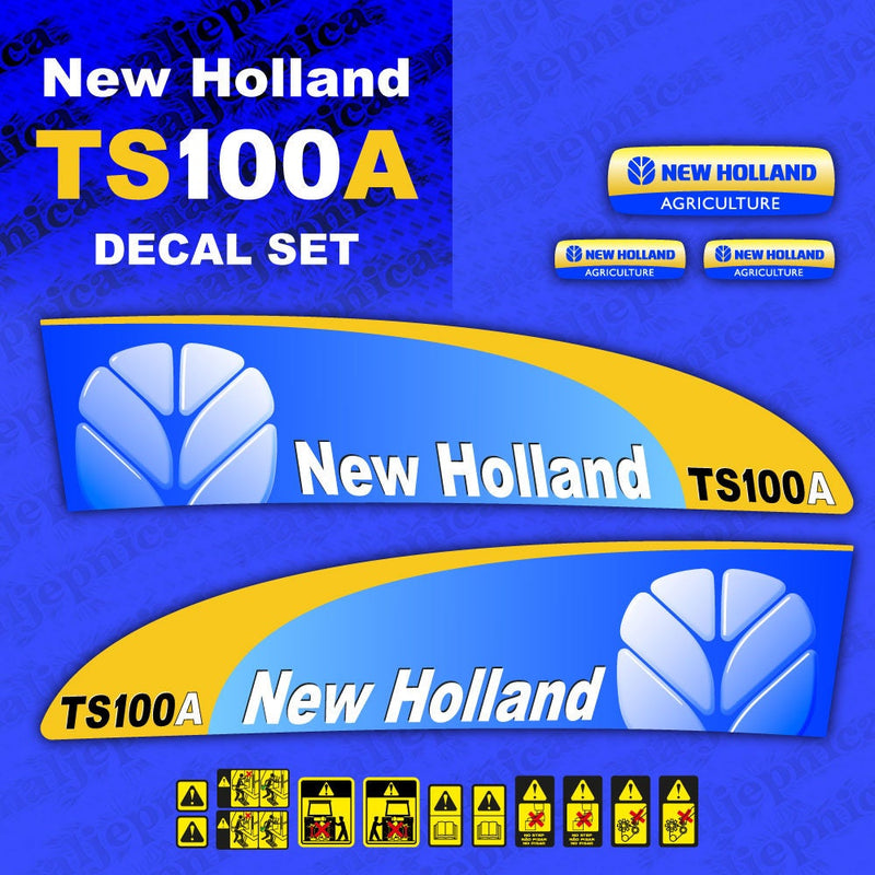 New Holland TS100A Aftermarket Replacement Tractor Decal (Sticker) Set